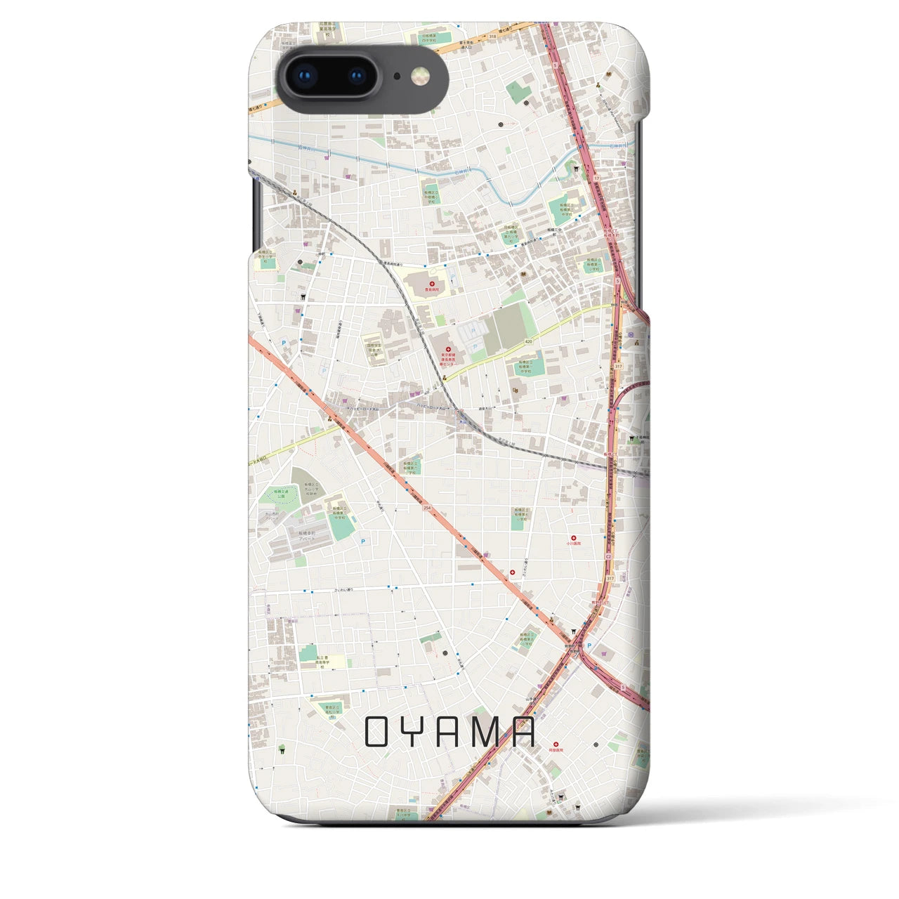 【大山(東京都)】地図柄iPhoneケース(バックカバータイプ)