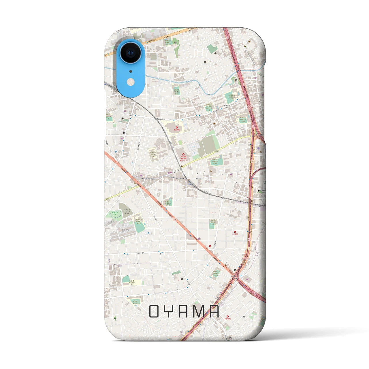 【大山(東京都)】地図柄iPhoneケース(バックカバータイプ)
