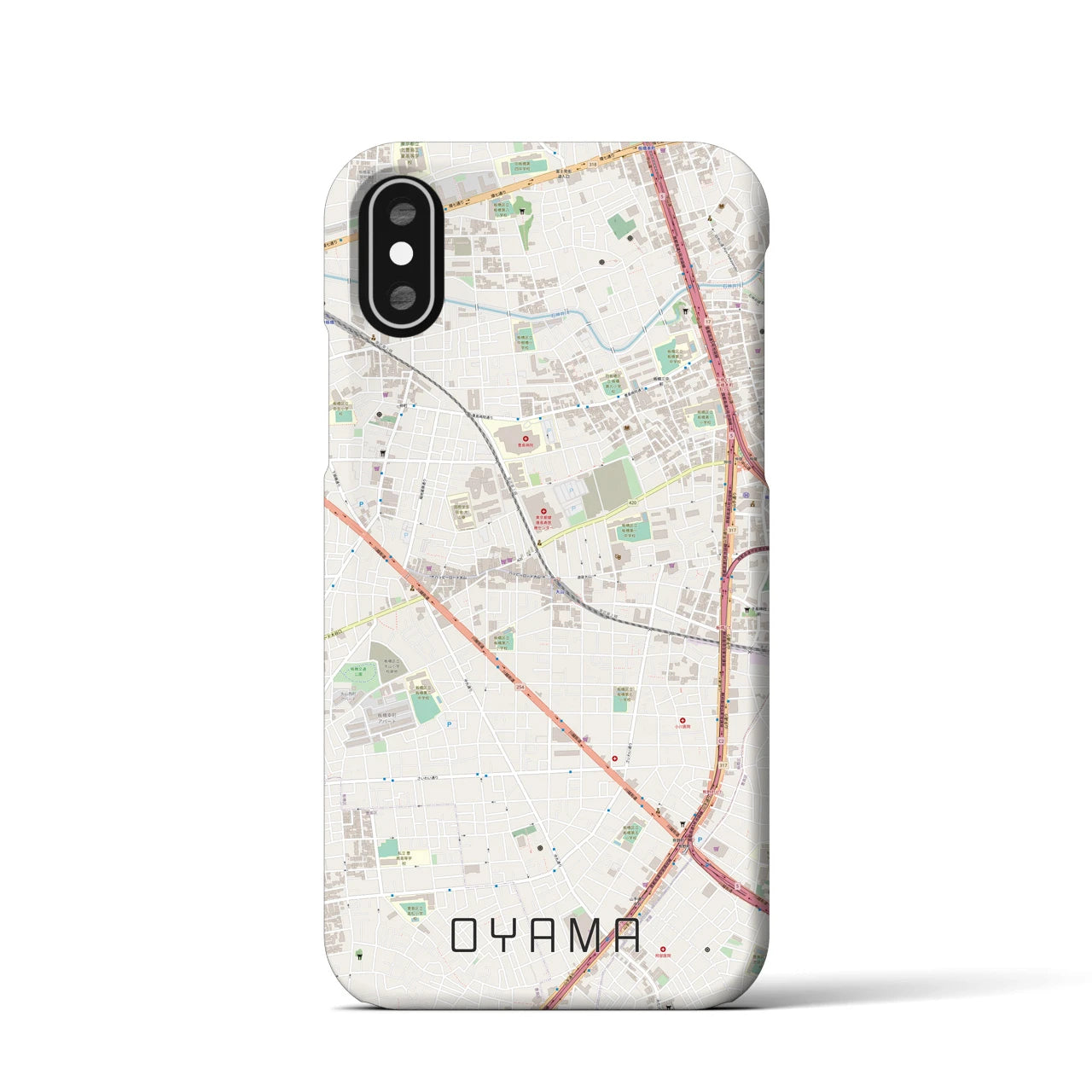【大山(東京都)】地図柄iPhoneケース(バックカバータイプ)