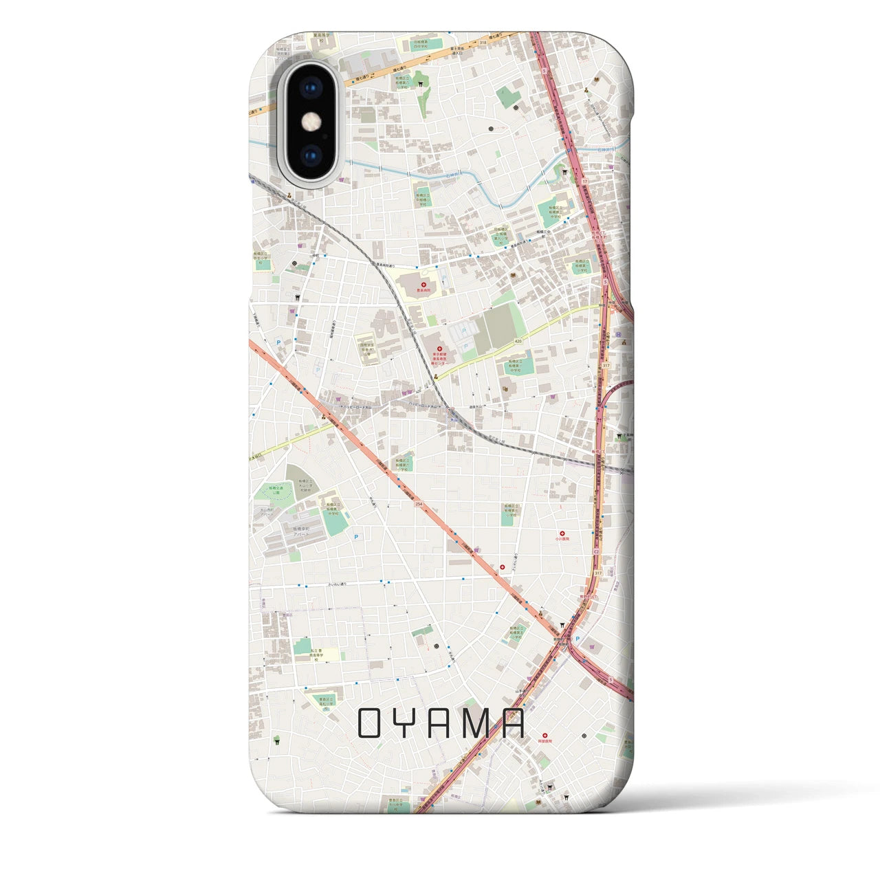 【大山(東京都)】地図柄iPhoneケース(バックカバータイプ)