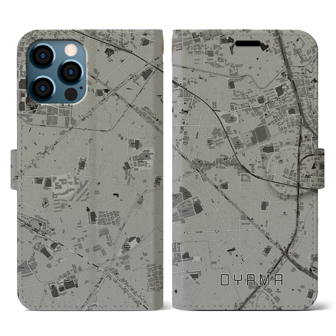 【大山(東京都)】地図柄iPhoneケース(手帳タイプ)