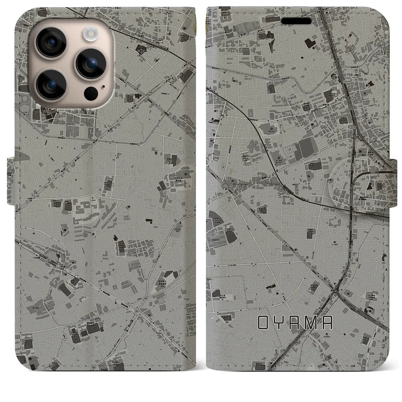 【大山(東京都)】地図柄iPhoneケース(手帳タイプ)