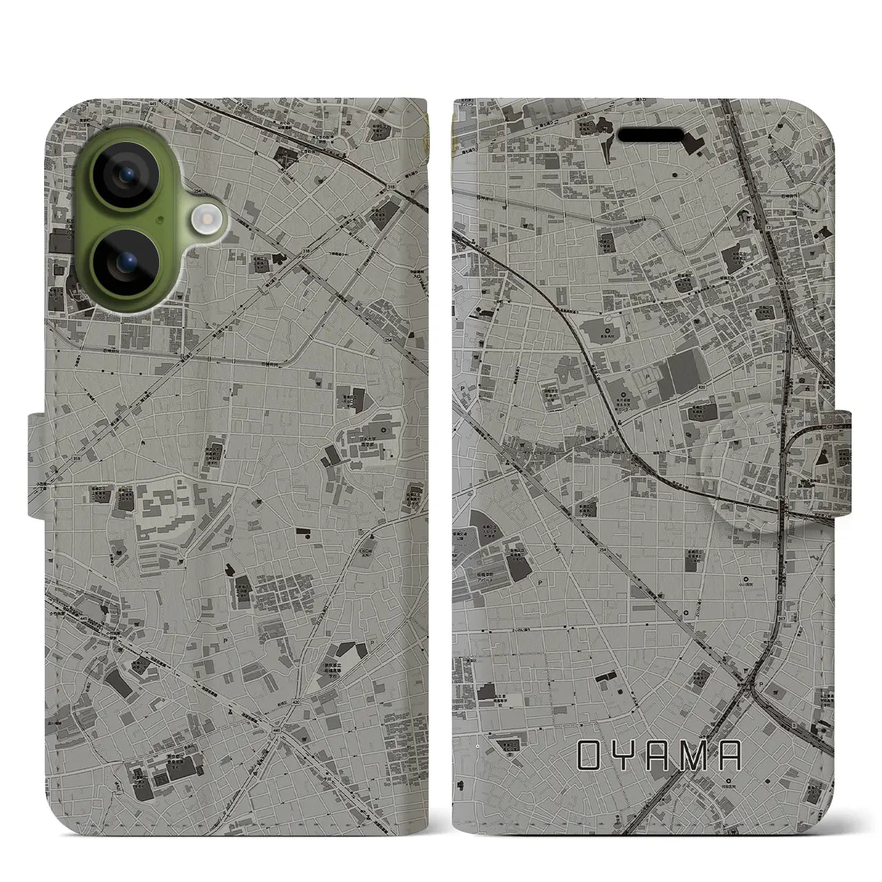 【大山(東京都)】地図柄iPhoneケース(手帳タイプ)