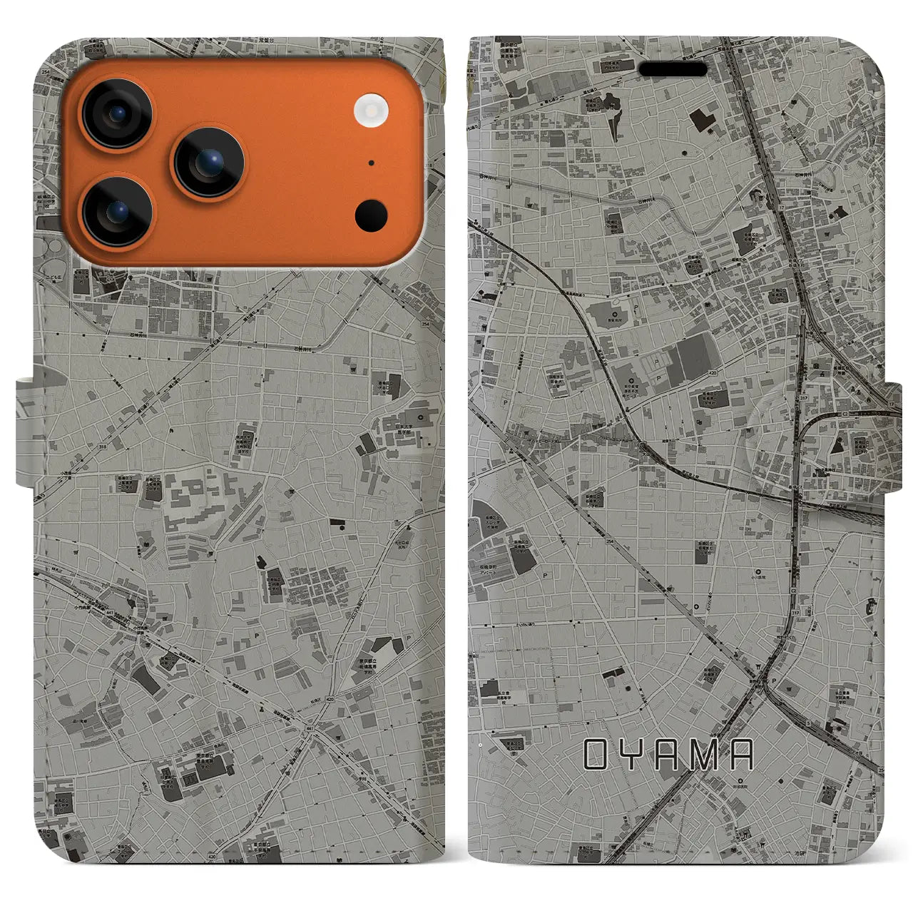 【大山(東京都)】地図柄iPhoneケース(手帳タイプ)