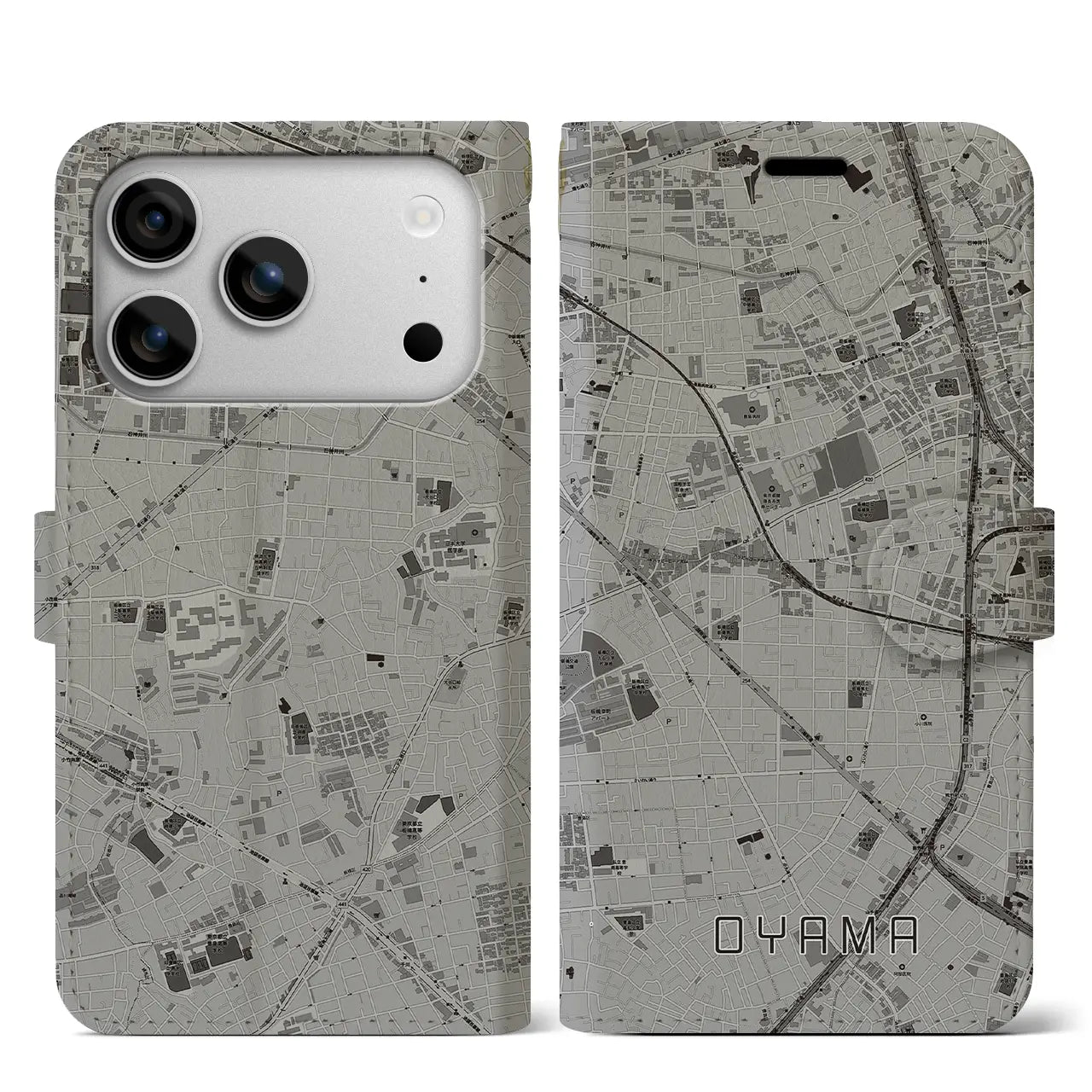 【大山(東京都)】地図柄iPhoneケース(手帳タイプ)