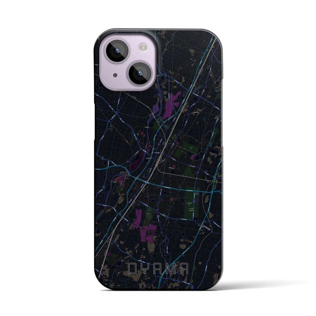 【小山(栃木県)】地図柄iPhoneケース(バックカバータイプ)