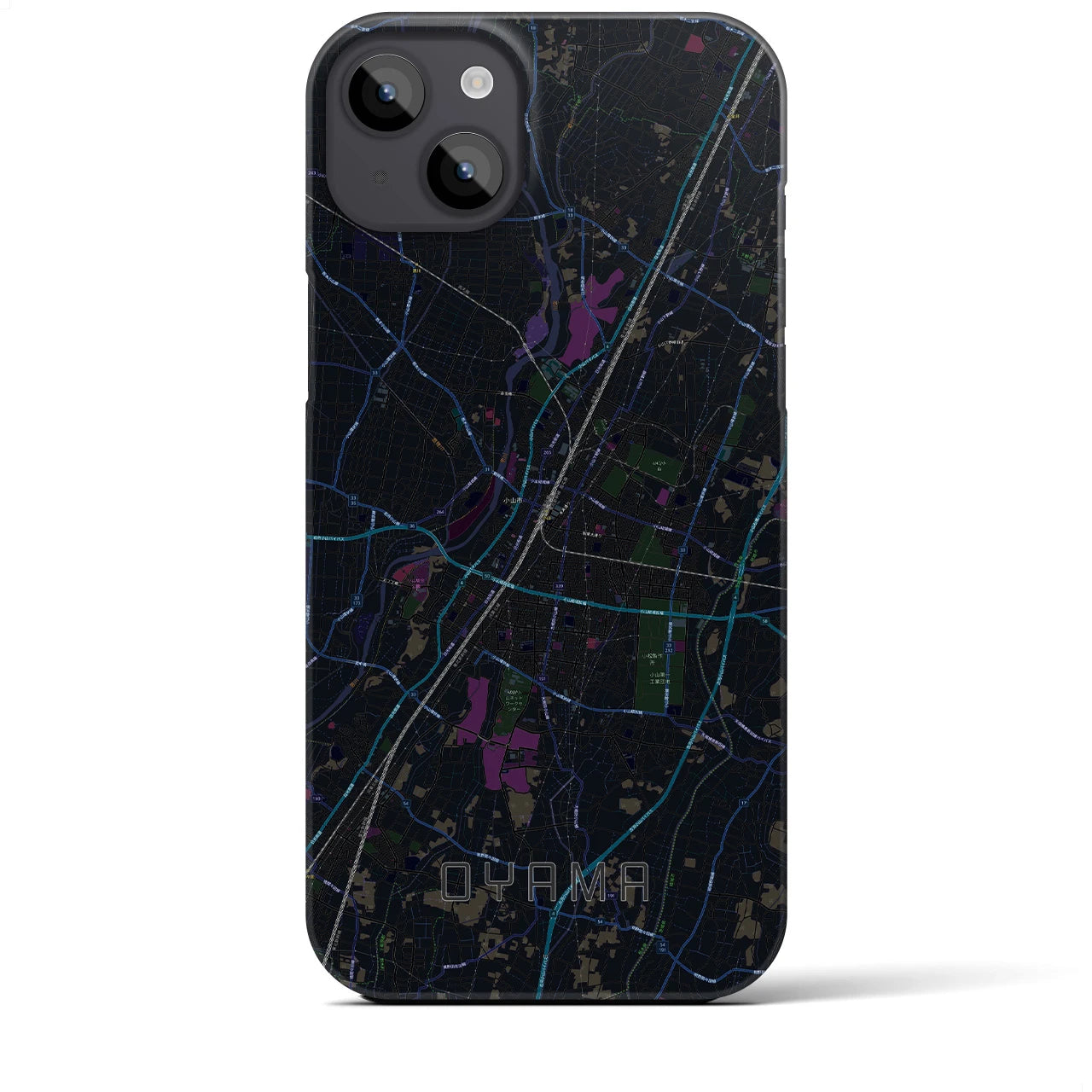 【小山(栃木県)】地図柄iPhoneケース(バックカバータイプ)