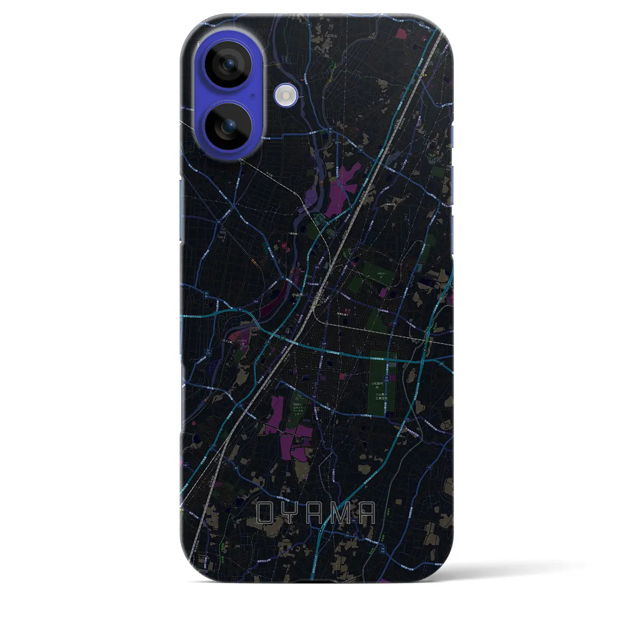 【小山(栃木県)】地図柄iPhoneケース(バックカバータイプ)