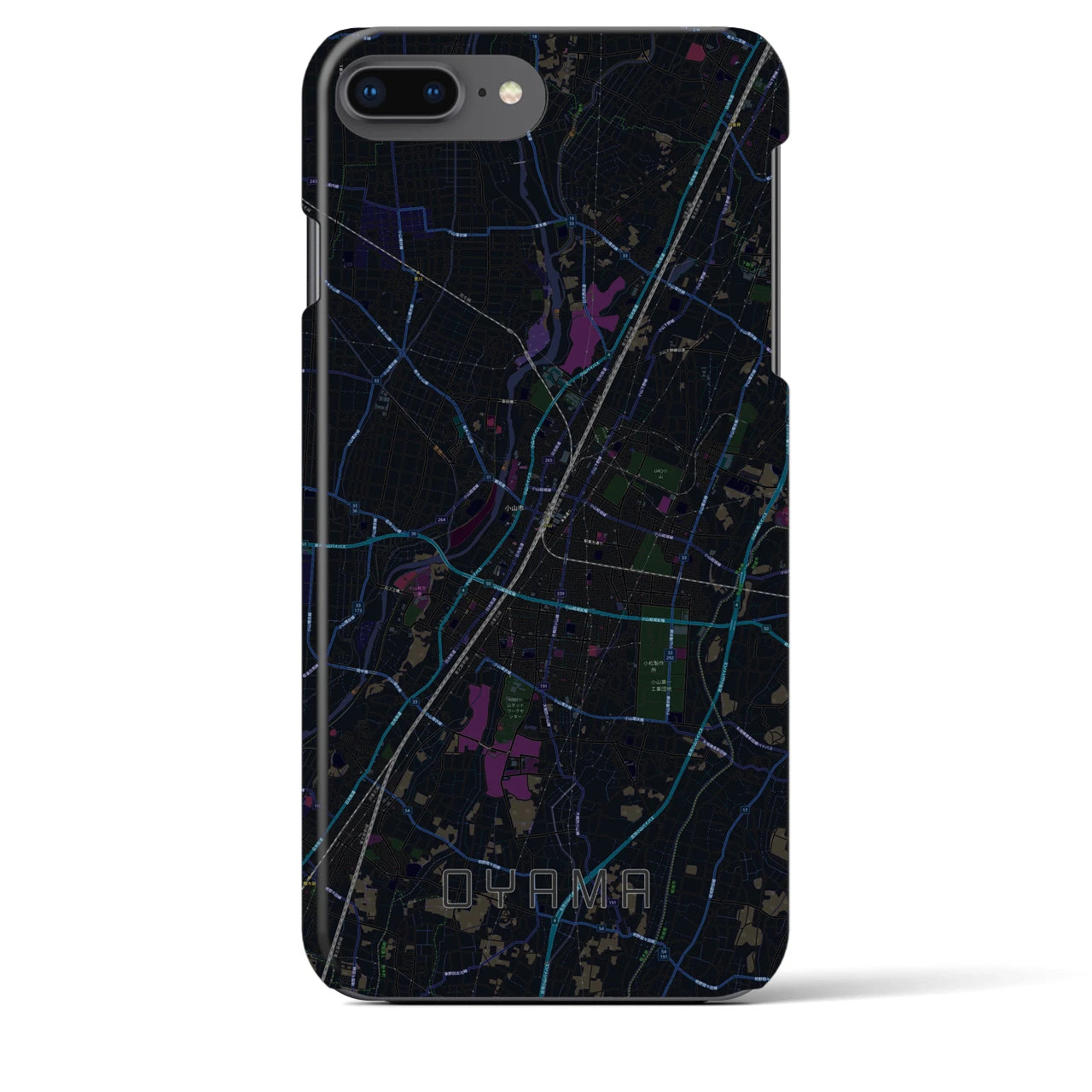【小山(栃木県)】地図柄iPhoneケース(バックカバータイプ)