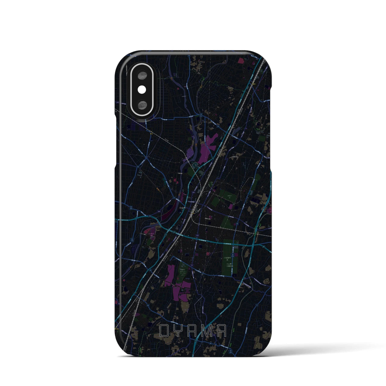 【小山(栃木県)】地図柄iPhoneケース(バックカバータイプ)