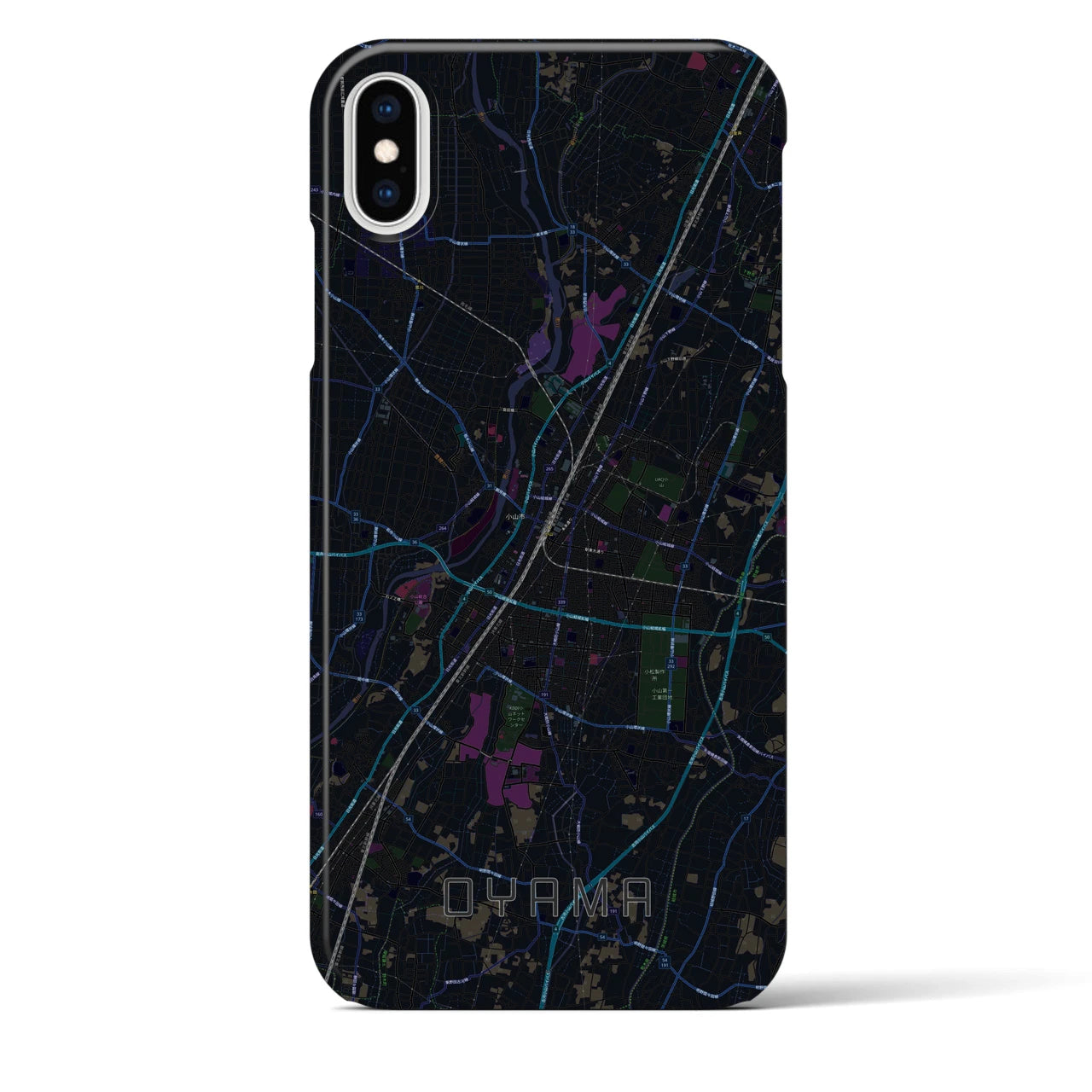 【小山(栃木県)】地図柄iPhoneケース(バックカバータイプ)