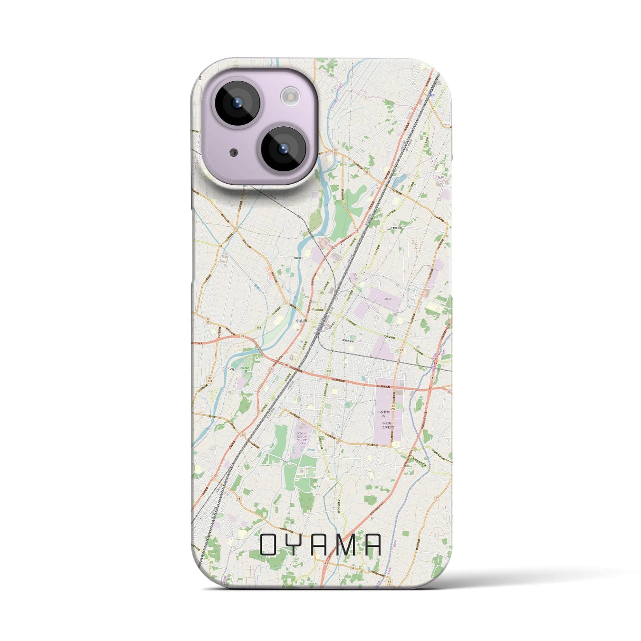【小山(栃木県)】地図柄iPhoneケース(バックカバータイプ)