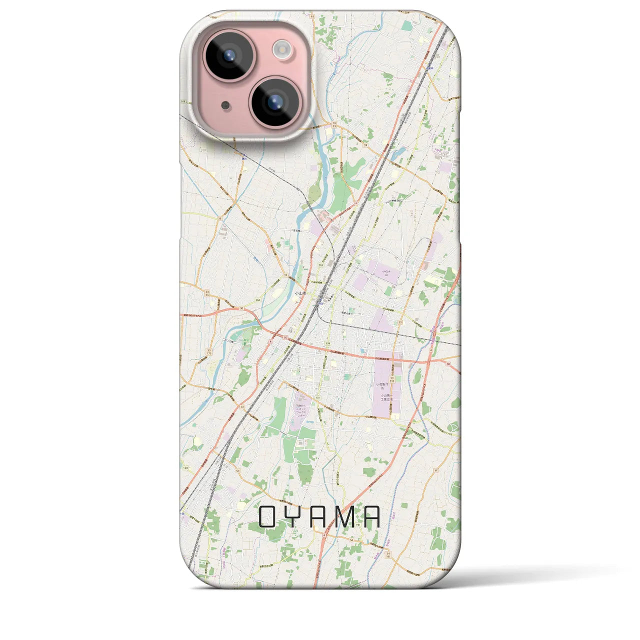 【小山(栃木県)】地図柄iPhoneケース(バックカバータイプ)