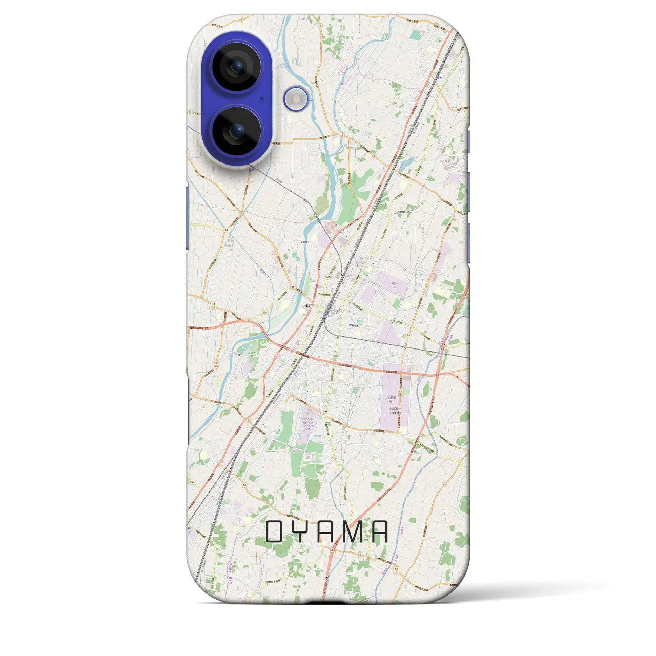 【小山(栃木県)】地図柄iPhoneケース(バックカバータイプ)ナチュラル・iPhone 16 Pro Max 用