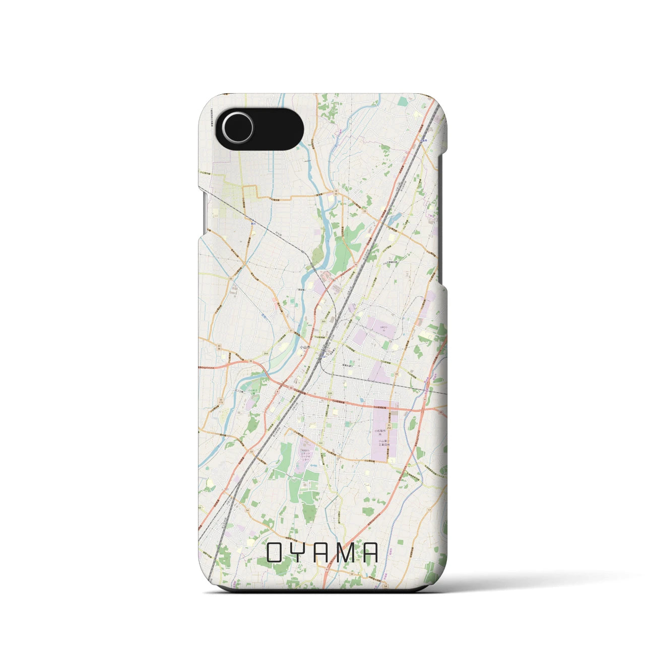 【小山(栃木県)】地図柄iPhoneケース(バックカバータイプ)
