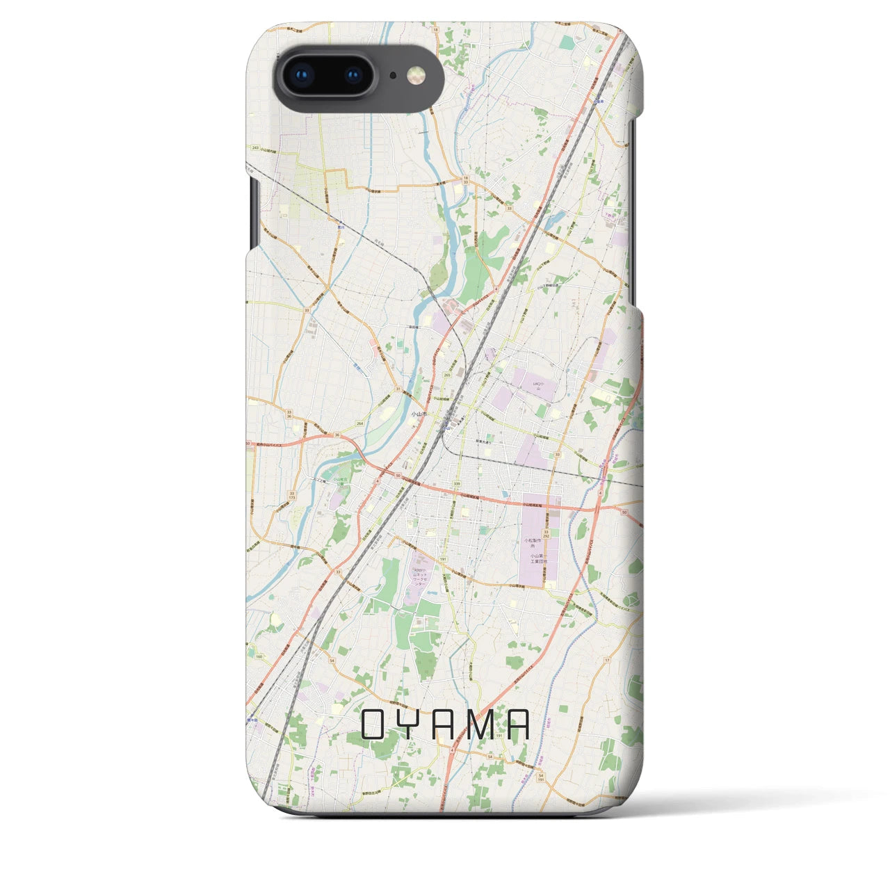 【小山(栃木県)】地図柄iPhoneケース(バックカバータイプ)