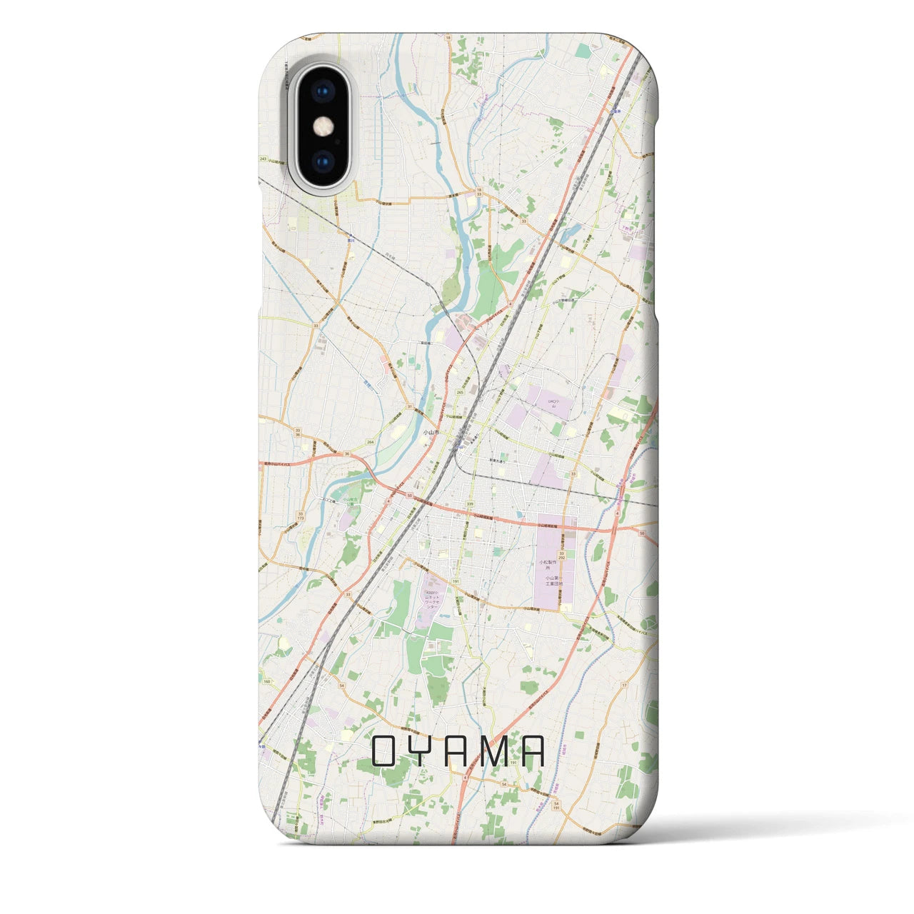 【小山(栃木県)】地図柄iPhoneケース(バックカバータイプ)