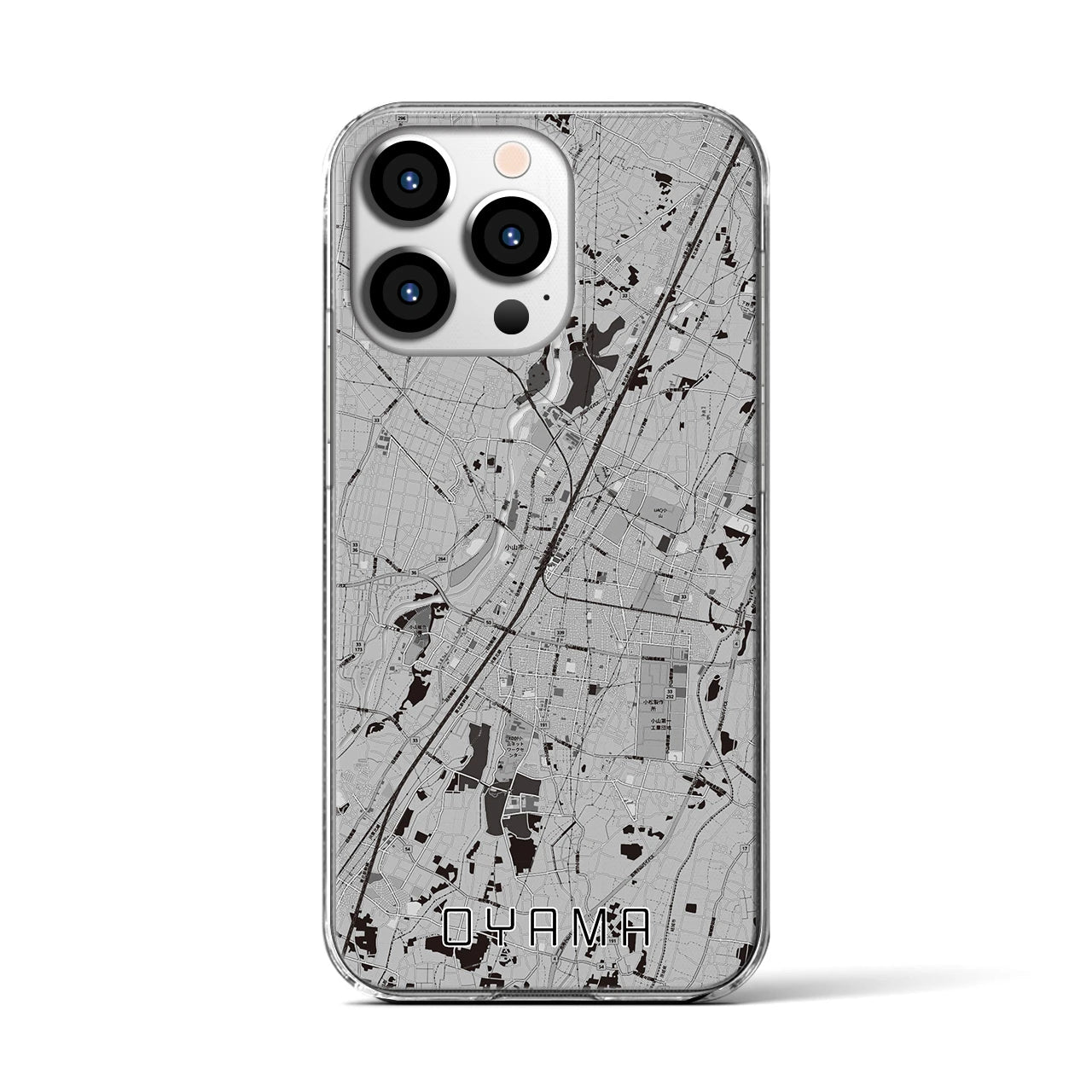 【小山(栃木県)】地図柄iPhoneケース(クリアタイプ)