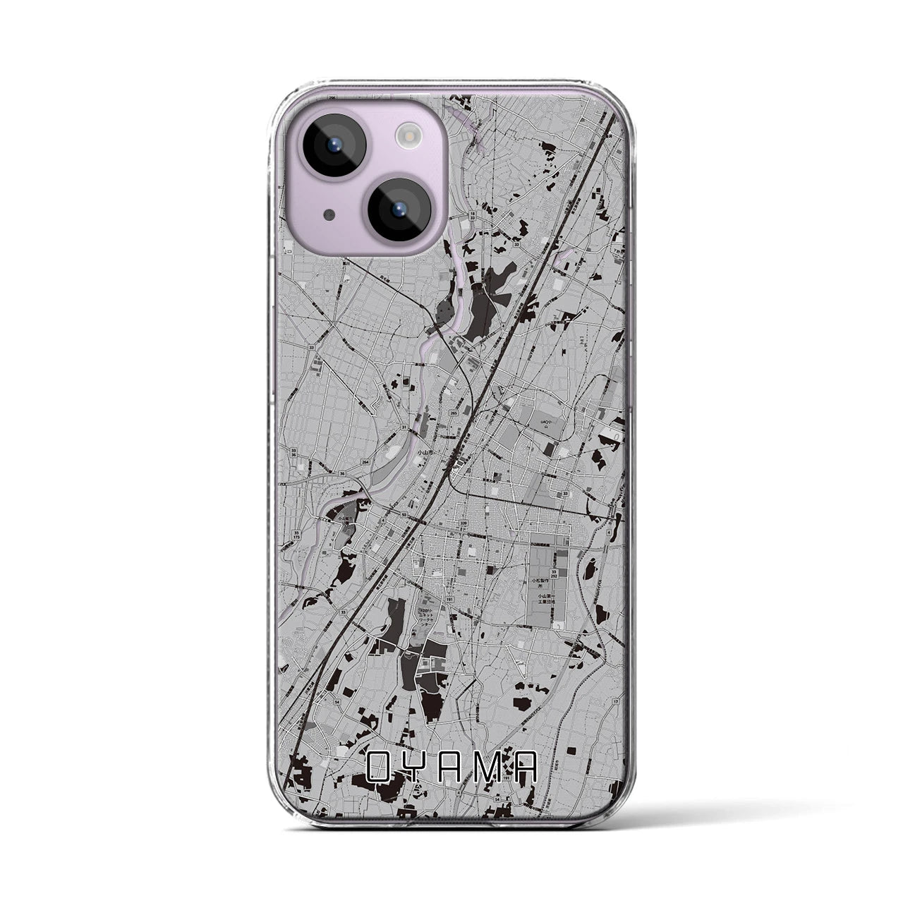 【小山(栃木県)】地図柄iPhoneケース(クリアタイプ)