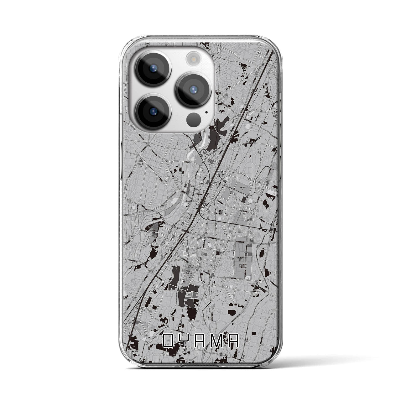 【小山(栃木県)】地図柄iPhoneケース(クリアタイプ)