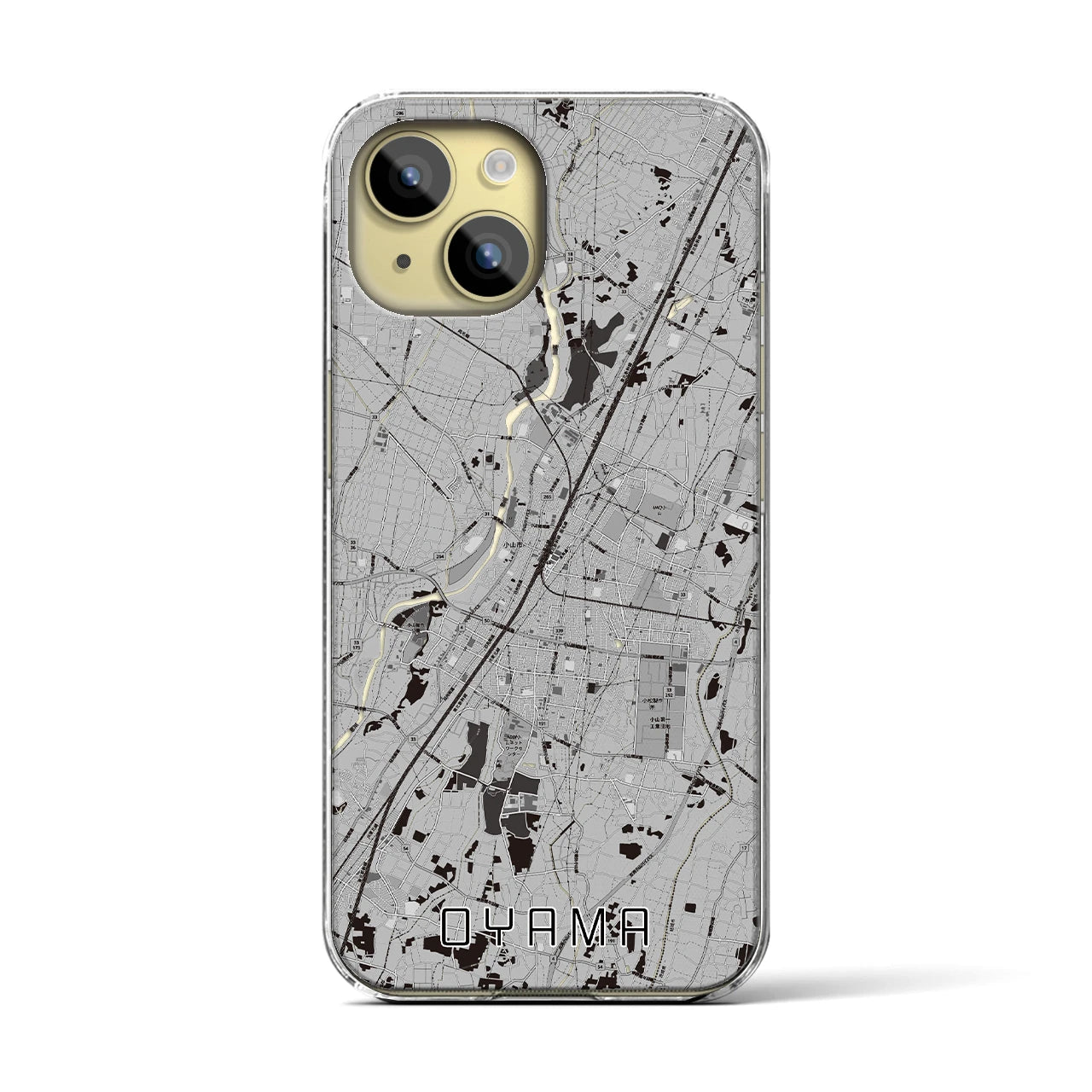 【小山(栃木県)】地図柄iPhoneケース(クリアタイプ)