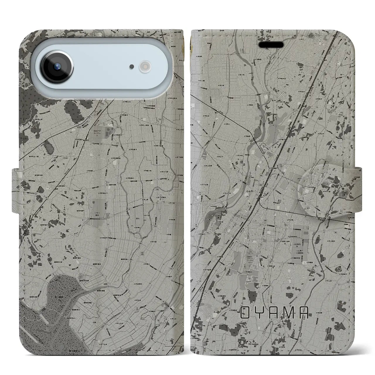 【小山(栃木県)】地図柄iPhoneケース(手帳タイプ)