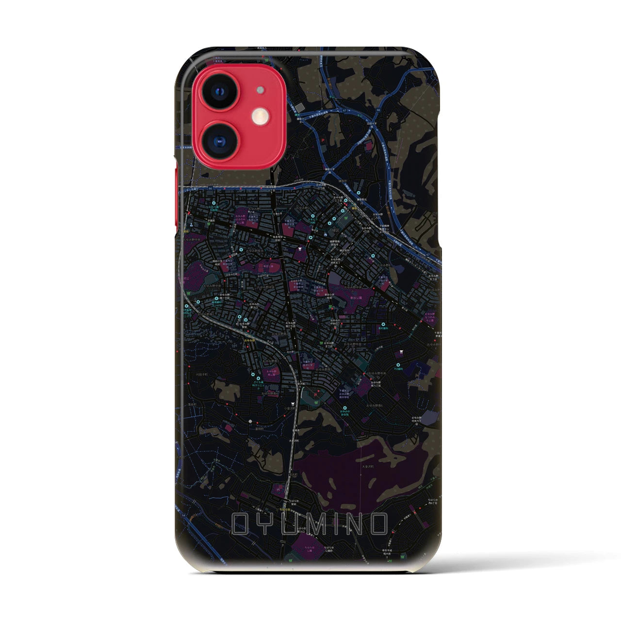 【おゆみ野(千葉県)】地図柄iPhoneケース(バックカバータイプ)