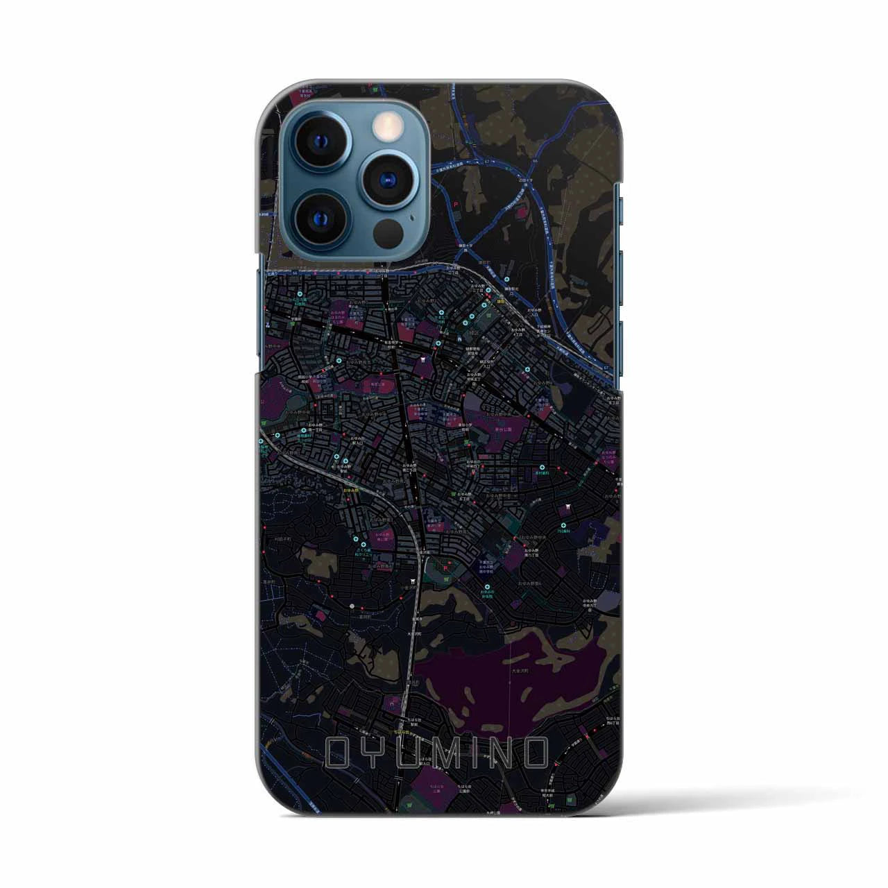 【おゆみ野(千葉県)】地図柄iPhoneケース(バックカバータイプ)