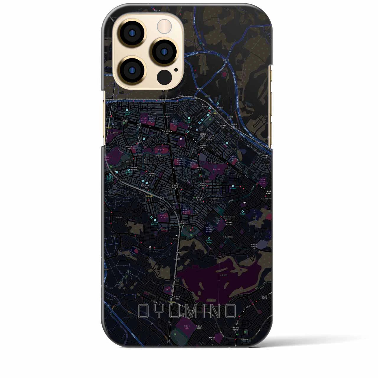 【おゆみ野(千葉県)】地図柄iPhoneケース(バックカバータイプ)