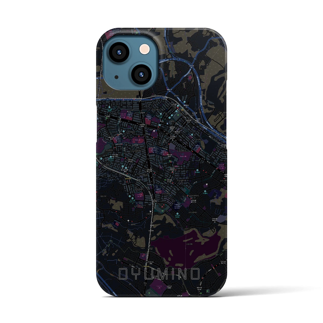 【おゆみ野(千葉県)】地図柄iPhoneケース(バックカバータイプ)