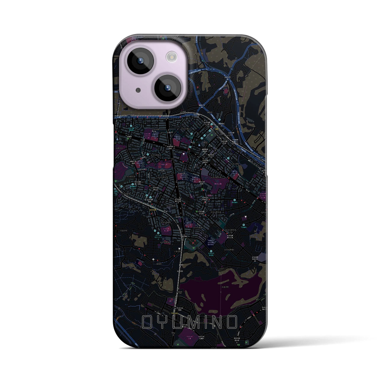 【おゆみ野(千葉県)】地図柄iPhoneケース(バックカバータイプ)