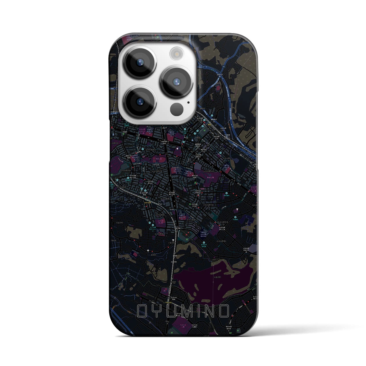 【おゆみ野(千葉県)】地図柄iPhoneケース(バックカバータイプ)