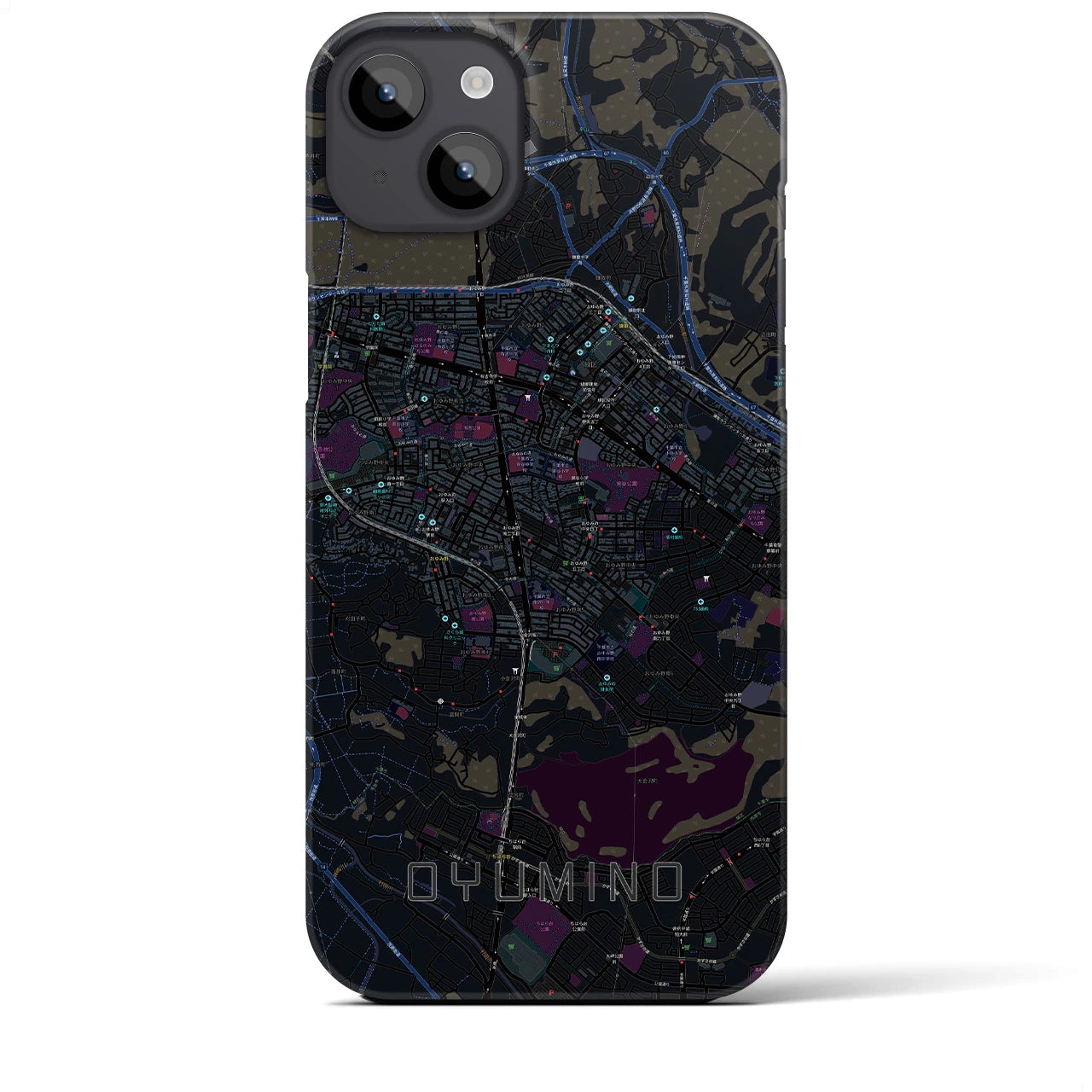 【おゆみ野(千葉県)】地図柄iPhoneケース(バックカバータイプ)