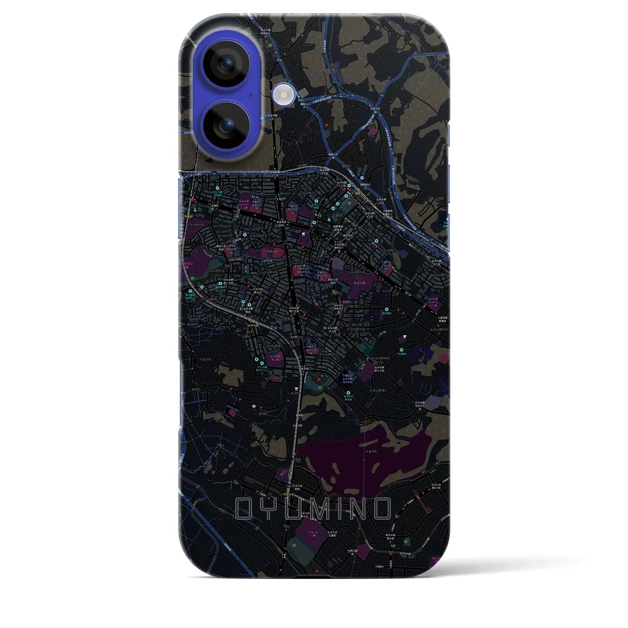 【おゆみ野(千葉県)】地図柄iPhoneケース(バックカバータイプ)