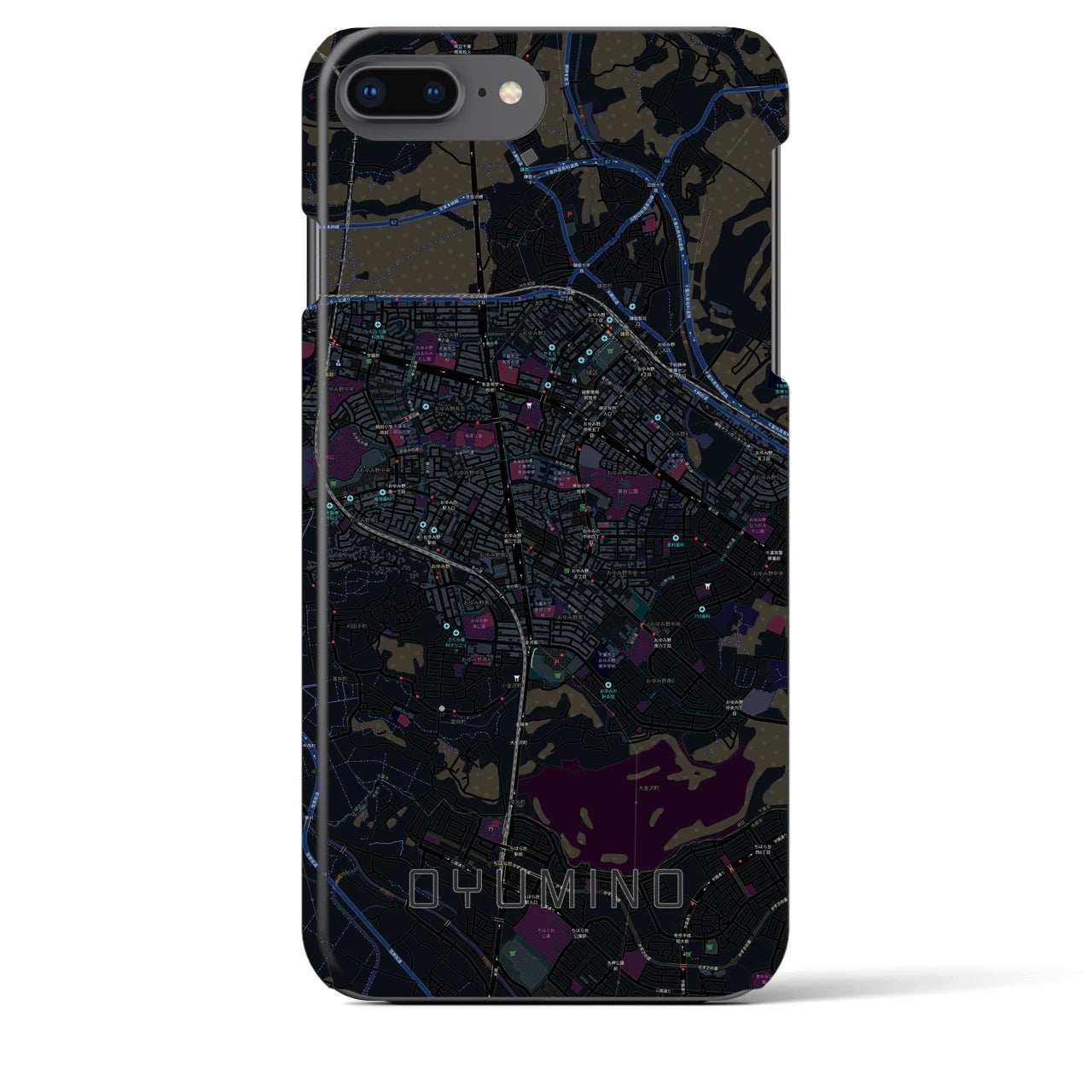 【おゆみ野(千葉県)】地図柄iPhoneケース(バックカバータイプ)