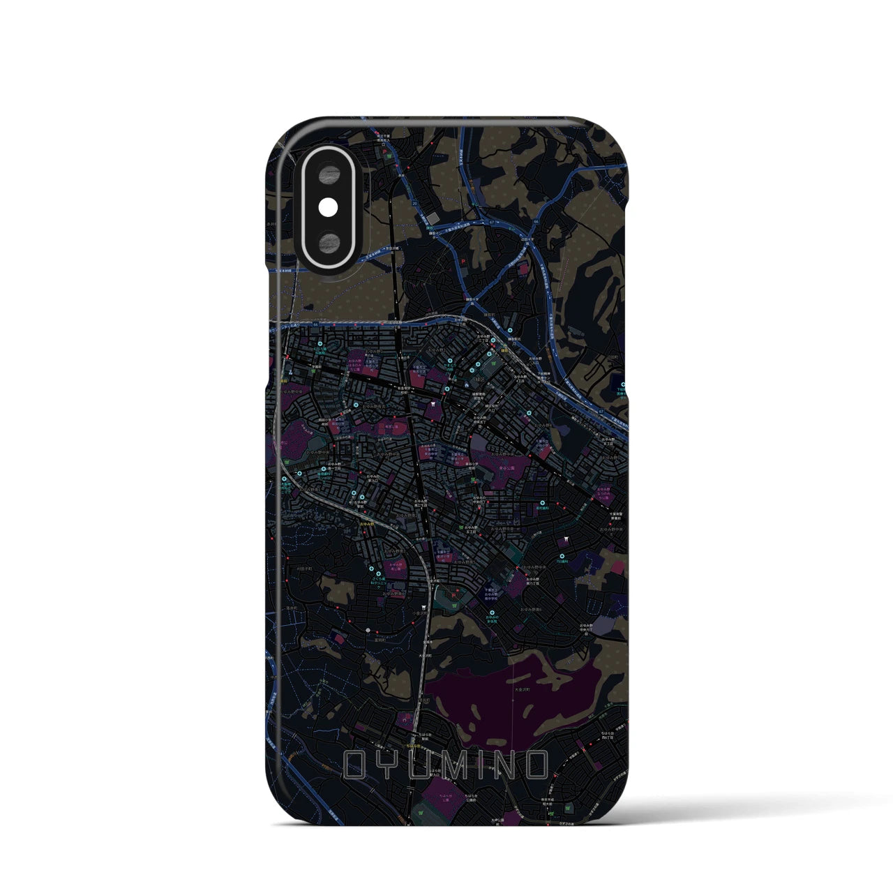 【おゆみ野(千葉県)】地図柄iPhoneケース(バックカバータイプ)