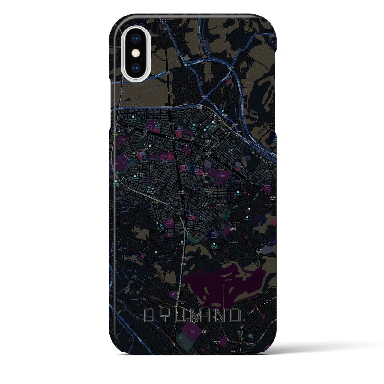 【おゆみ野(千葉県)】地図柄iPhoneケース(バックカバータイプ)