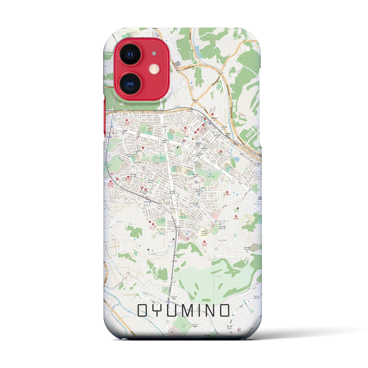 【おゆみ野(千葉県)】地図柄iPhoneケース(バックカバータイプ)