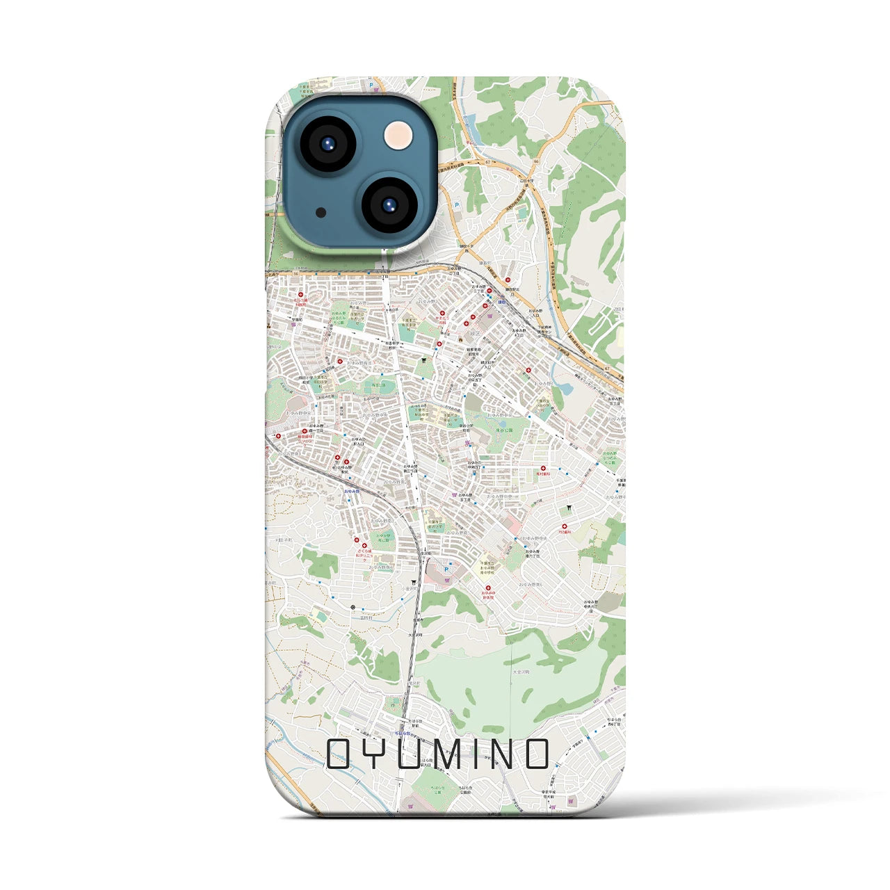 【おゆみ野(千葉県)】地図柄iPhoneケース(バックカバータイプ)