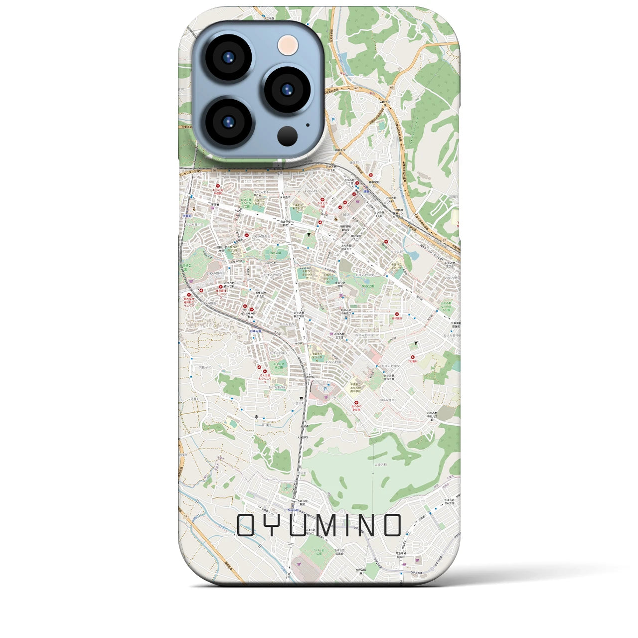 【おゆみ野(千葉県)】地図柄iPhoneケース(バックカバータイプ)