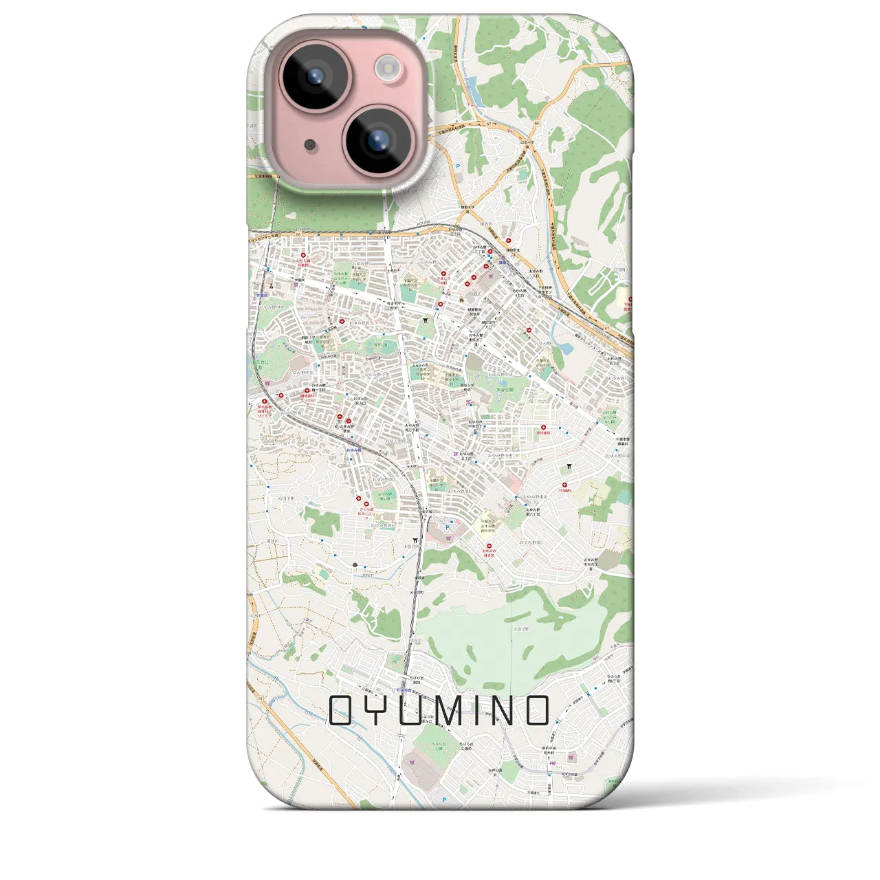 【おゆみ野(千葉県)】地図柄iPhoneケース(バックカバータイプ)