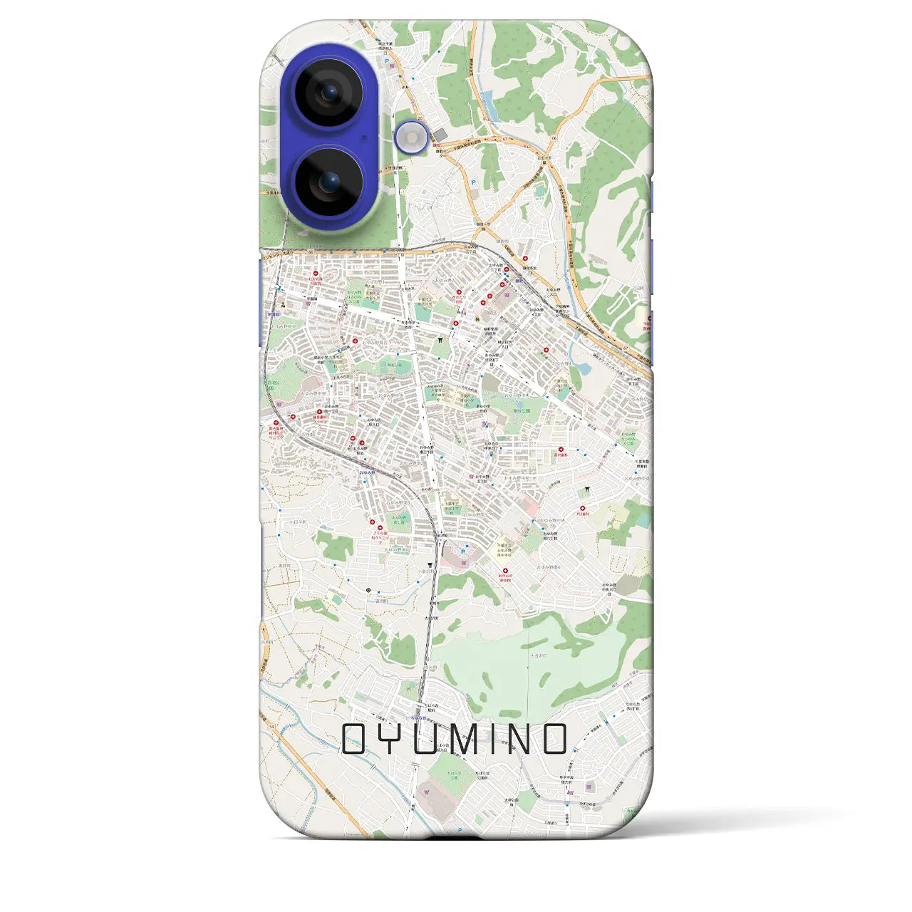 【おゆみ野(千葉県)】地図柄iPhoneケース(バックカバータイプ)