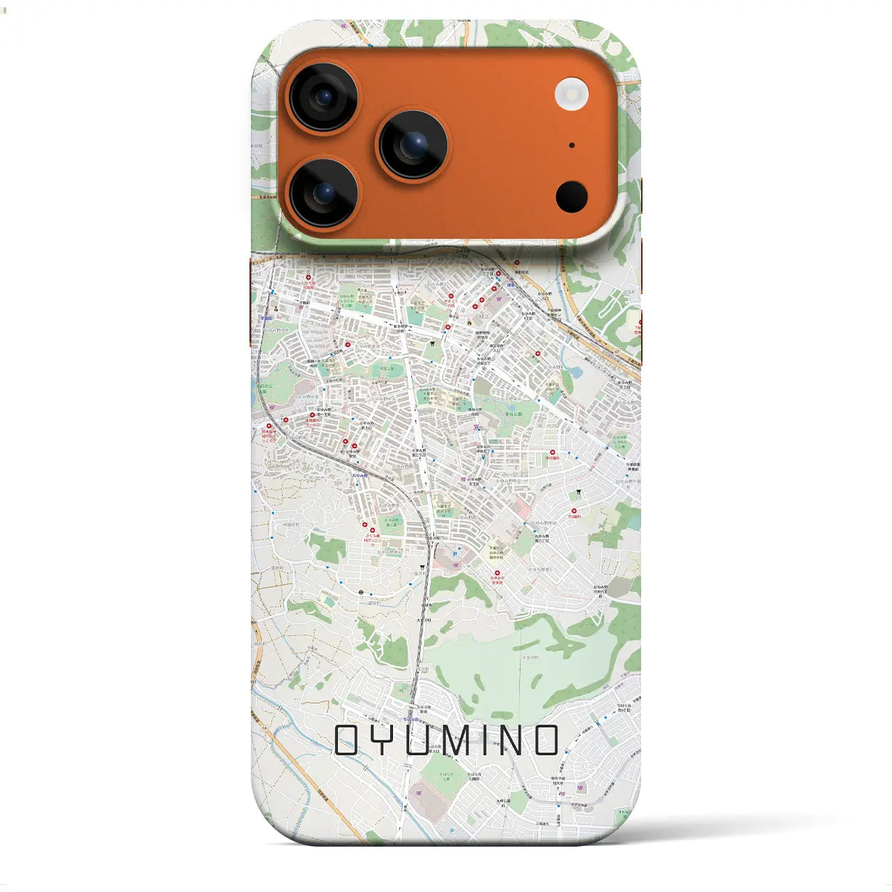 【おゆみ野(千葉県)】地図柄iPhoneケース(バックカバータイプ)ナチュラル・iPhone 17 Pro Max 用
