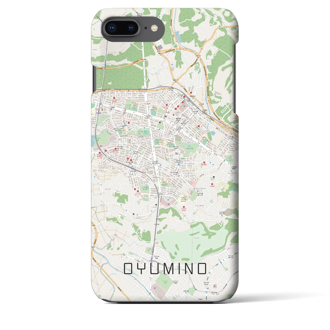 【おゆみ野(千葉県)】地図柄iPhoneケース(バックカバータイプ)