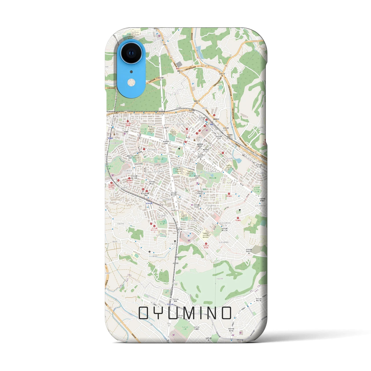 【おゆみ野(千葉県)】地図柄iPhoneケース(バックカバータイプ)