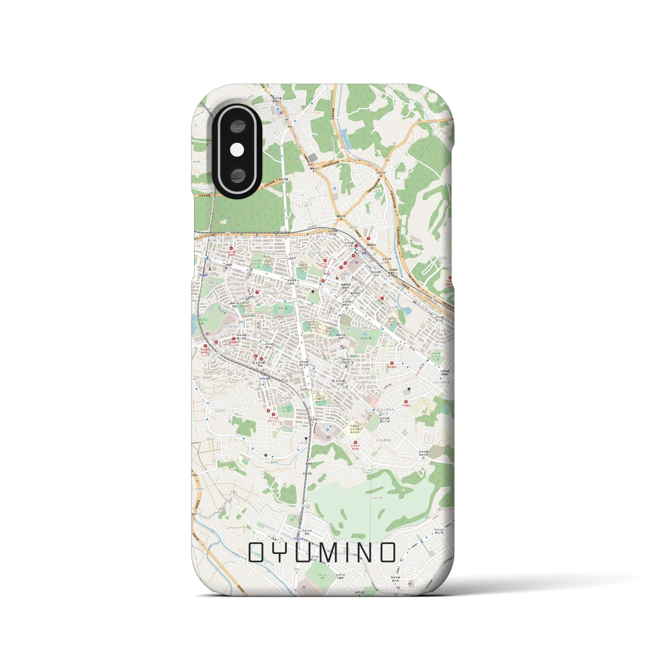 【おゆみ野(千葉県)】地図柄iPhoneケース(バックカバータイプ)