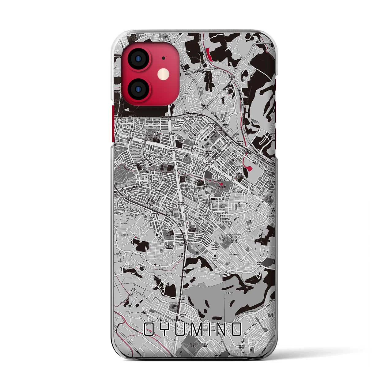 【おゆみ野(千葉県)】地図柄iPhoneケース(クリアタイプ)