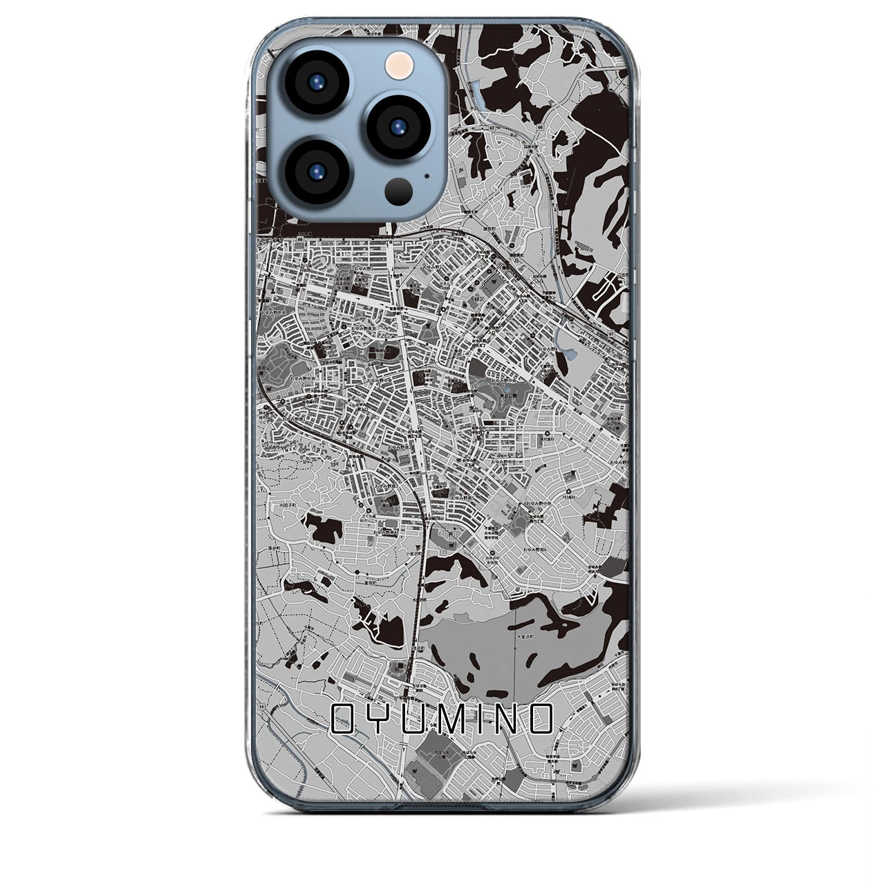 【おゆみ野(千葉県)】地図柄iPhoneケース(クリアタイプ)