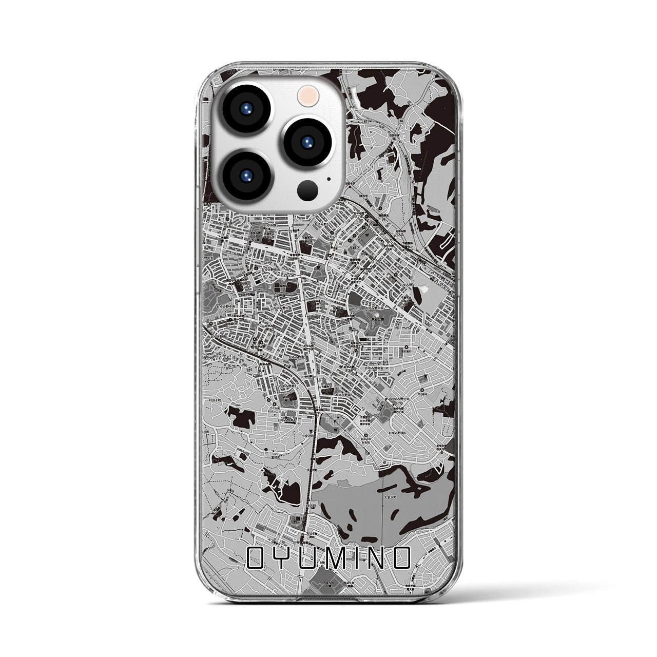 【おゆみ野(千葉県)】地図柄iPhoneケース(クリアタイプ)