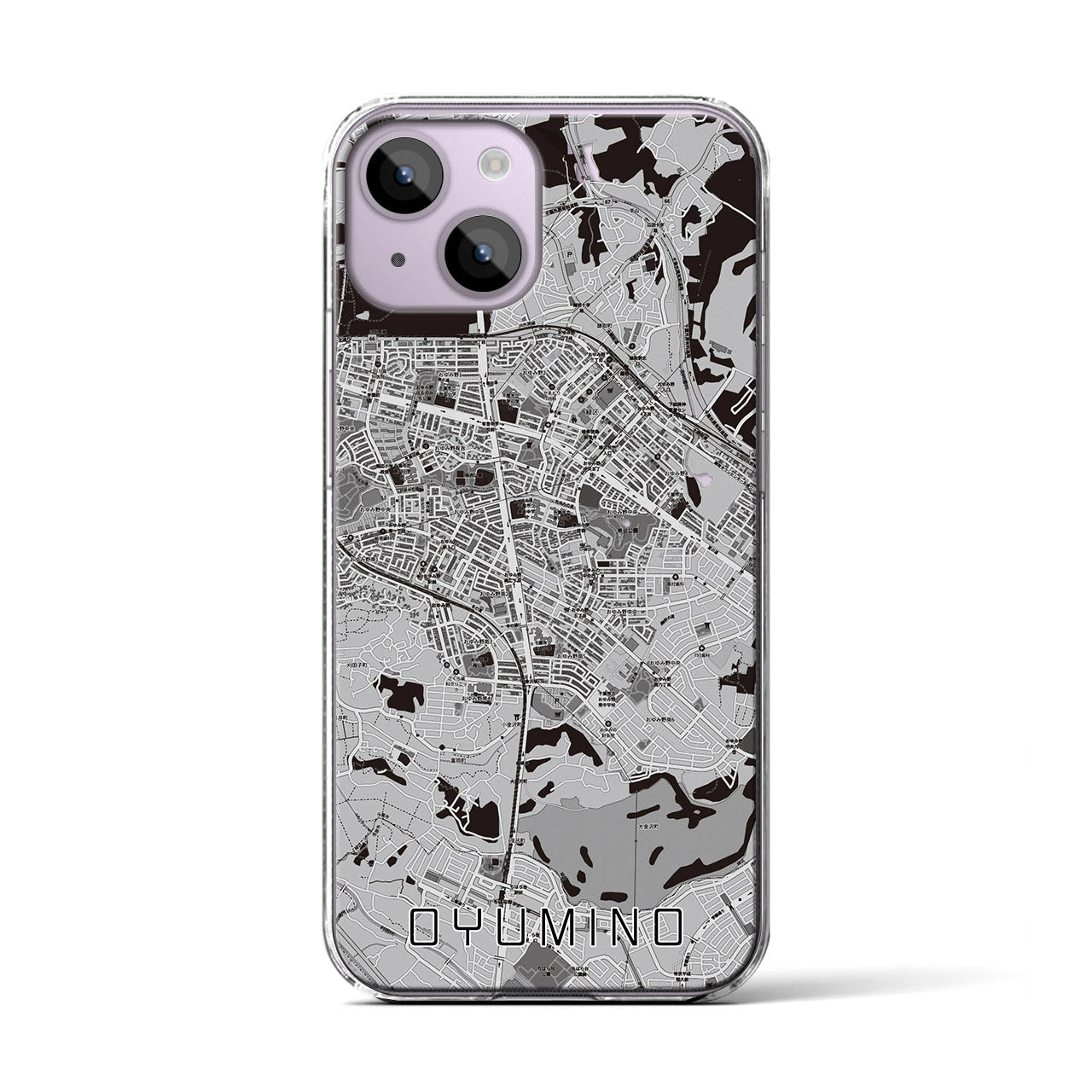 【おゆみ野(千葉県)】地図柄iPhoneケース(クリアタイプ)